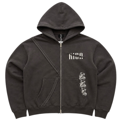 STILL STACKIN V2.1 ZIP-UP HOODIE *MUDDY GREY*