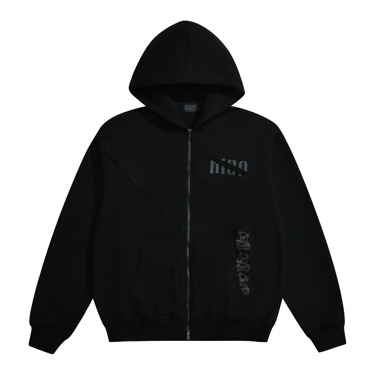 STILL STACKIN V2 ZIP-UP HOODIE *BLACK*