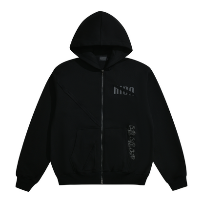 STILL STACKIN V2 ZIP-UP HOODIE *BLACK*