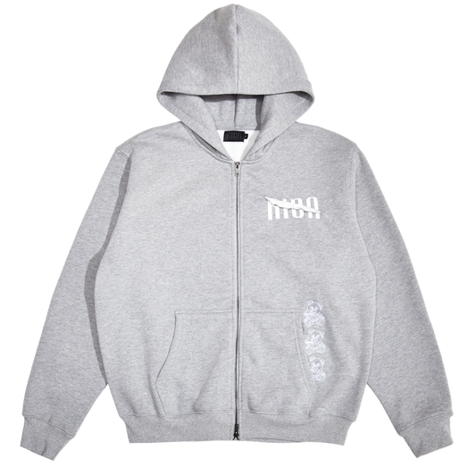 STILL STACKIN V2 ZIP-UP HOODIE *GREY*