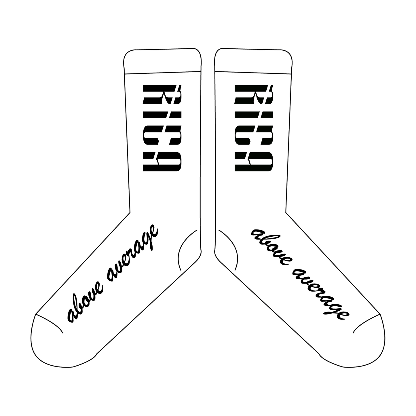 KDD SOCKS  *WHITE/BLACK* x2 PAIRS