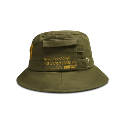 WARREADY BUCKET HAT *ARMYGREEN/YELLO*